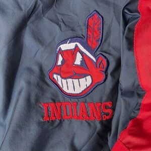 vtg cleveland indians Pro Player Y2K 90's Reversible 3/4 Zip Pullover XL Crisp!‎